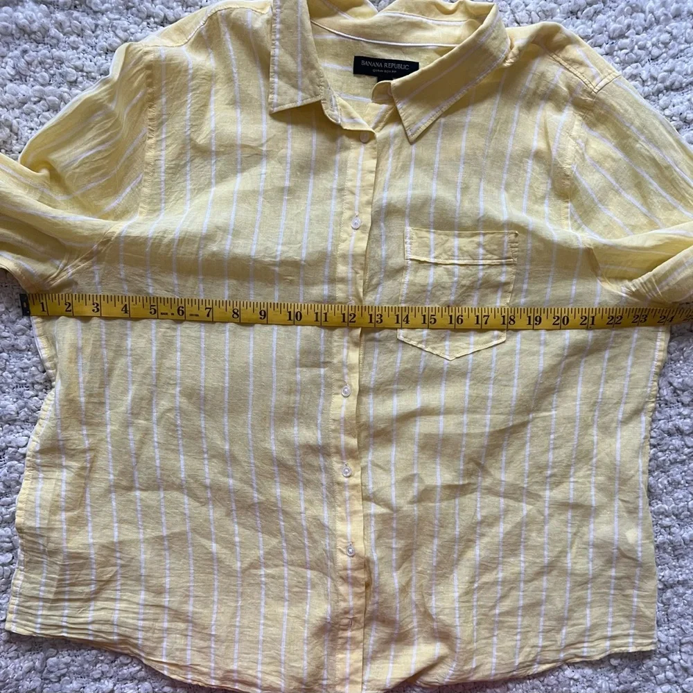 Banana Republic Yellow Striped Button-Up Shirt - Picture 6 of 8
